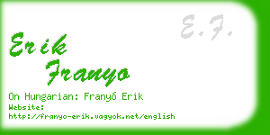 erik franyo business card