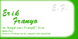 erik franyo business card